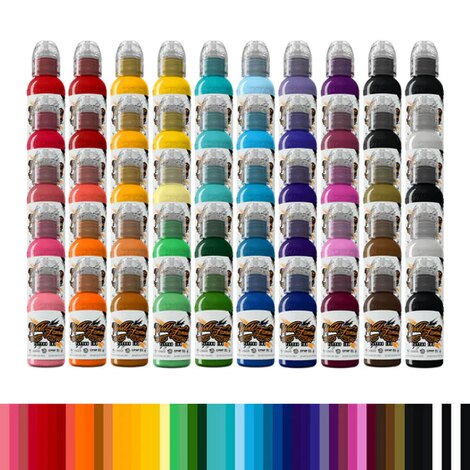 50 Bottle Color Set: Полный Спектр Цветов для Профессиональных Татуировок